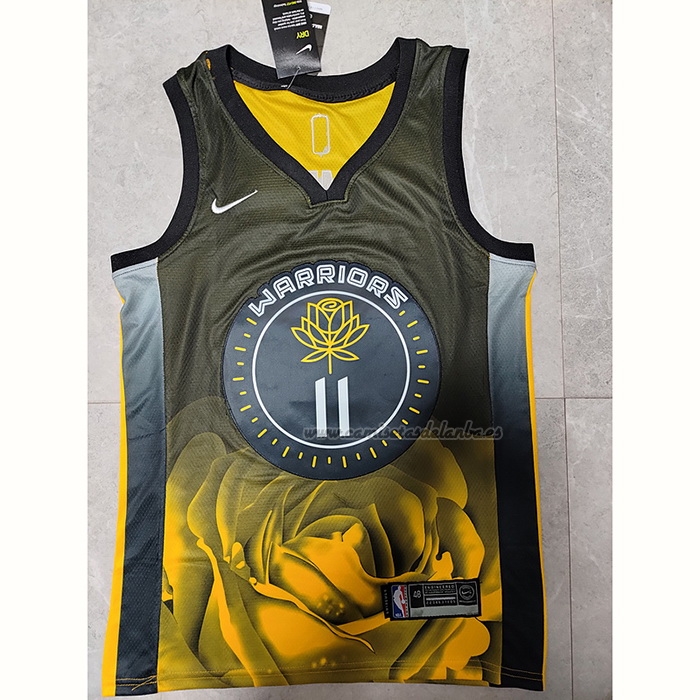 Camiseta Golden State Warriors Klay Thompson NO 11 Ciudad 2022-23 Negro
